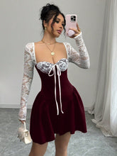 Rafferiza Holiday Costume Christmas Party Ball White Lace Long Sleeve Princess Tutu Sexy Mini Dress
